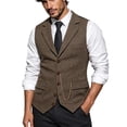 thumbnail image 2 of MXALUOB Men's Suit Vests V Neck Button Front Dress Vest Slim Fit Notched Lapel Formal Waistcoat with Pockets for Business Wedding, 2 of 5