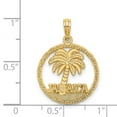 thumbnail image 2 of 14k Gold Jamaica Under Palm Tree In Disk Cut-out Charm 26.4x19.5mm Wide 1mm Thick Pendant Necklace for Women, 2 of 2