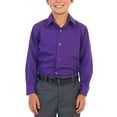 thumbnail image 2 of Boy's Regular Fit Long Sleeve Standard Cuff Pocket Uniform Casual Dress Shirt, 2 of 3