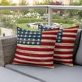 thumbnail image 3 of American Flag Vintage Outdoor Waterproof Throw Pillow Covers 26x26 Set of 2, Brown Red Stripes US Flag Decorative Pillowcases Cushion Pillowcase for Couch Sofa Patio Outside Pillow Protector, 3 of 9
