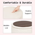 thumbnail image 5 of PINPLUS 16.9" Storage Ottoman with Tray Collapsible Foot Rest Stool Seat for Living Room White,Sherpa Fabric, 5 of 7