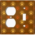 thumbnail image 4 of Metal Light Switch Plate Cover Puppy Paw Print Logo Orange Yellow Brown DOG040, 4 of 13
