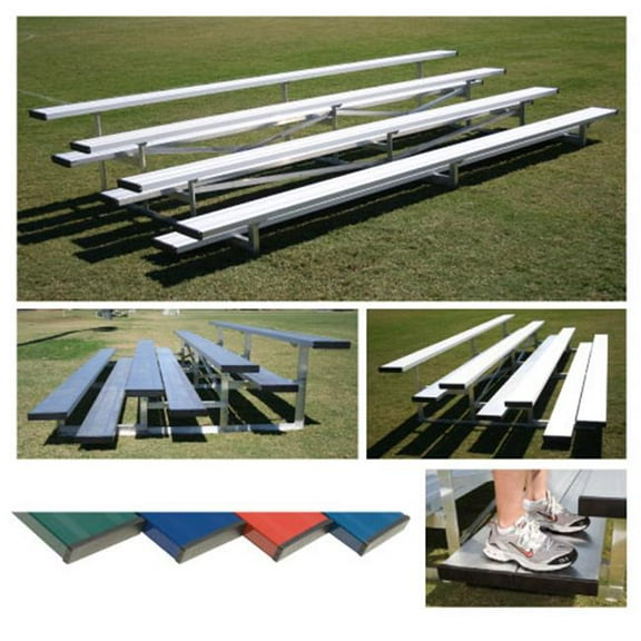 4 Row 7.5 ft. Low Rise Preferred Bleacher, Green