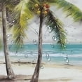 thumbnail image 5 of Creowell Palm Trees Beach Scene Pretty Shower Curtain Set 100% Polyester Washable Bathroom Decor with Hooks 60x72, 5 of 7