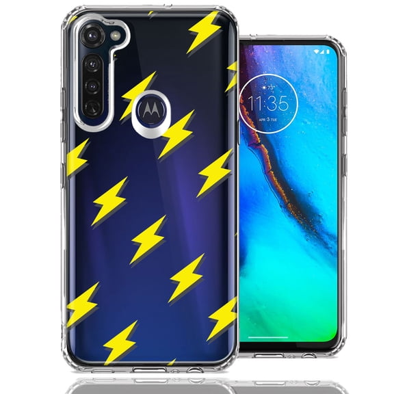 MUNDAZE for Motorola Moto G Stylus Electric Lightning Bolts Design Double Layer Phone Case Cover