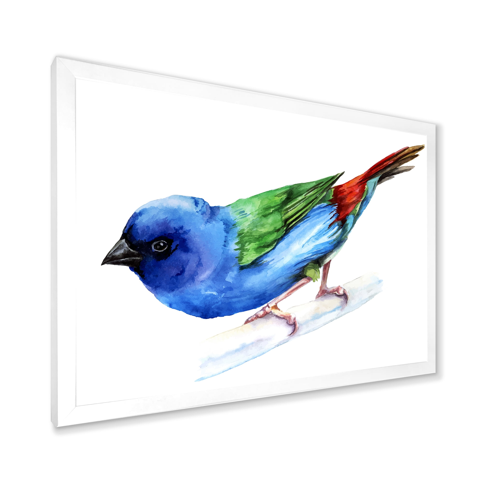 Designart 'Forbes Finch Bird On Branch' Traditional Framed Art Print