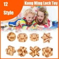 thumbnail image 5 of Wooden IQ Game Bamboo Interlocking Kong Ming Lock Classic Toys Brain Teaser Puzzle Toy 9, 5 of 8