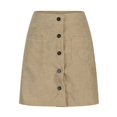 thumbnail image 3 of JUNWELL Aubaines à Moins de 10,00 Jupes et Robes pour Femmes Liquidation Mode Femmes Bouton Taille Haute Serré Uni Poche Jupe Rétro Plissée, 3 of 5