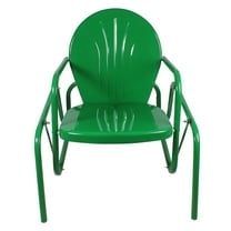 Northlight Outdoor Retro Metal Tulip Glider Patio Chair, Green