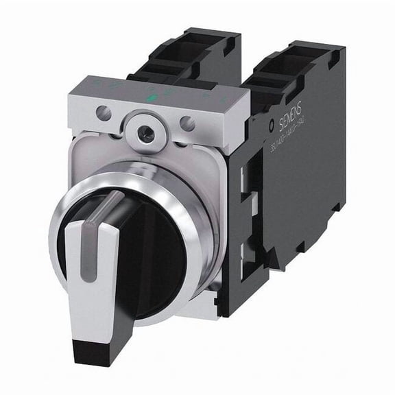 Siemens Non-Illuminated Selector Switch,22mm Sz 3SU1150-2BM60-1LA0