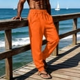 thumbnail image 4 of Domuza Men's Sweatpants Solid Color Loose Wide‑Leg Joggers with Drawstring Elastic Waistband,Casual Workout Gym Daily Wear Sweat Pants, 4 of 5