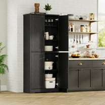 70" Kitchen Pantry Cabinet, Freestanding Storage Cabinet with 4 Doors and Shelves, Tall Large Wood Storage Cabinet for Bathroom, Dining Room
