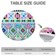 thumbnail image 6 of Fitted Round Table Cover with Elastic Hem, Features a Beautiful Bohemian Floral Pattern for Tables 52 54 56 Inches, 6 of 7