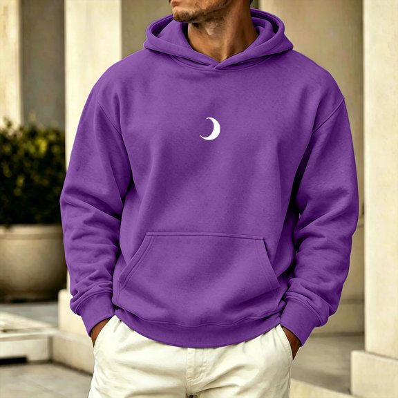 Yteetum Men's Oversized Hoodies Long Sleeve Fall Hooded Shirts Causal Graphic Printed Loose Comfy Hood Tops with Pockets