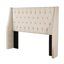 Queen Size Tufted Headboard - Elegant Upholstered Bedroom Headboard - Ivory Maykoosh