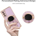 thumbnail image 2 of for Samsung Galaxy S21 Plus Case Cute 6D Astronaut Case with Stand Function Luxury Plating Case Cover Slim Fit Soft TPU Shockproof Bumper Protective Electroplated Case for Girls Boys,Purple, 2 of 7