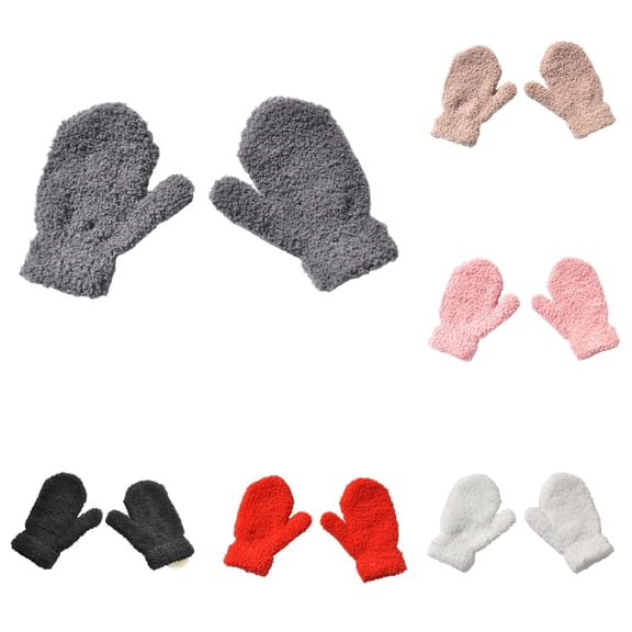 TBWNWG Kids Winter Gloves Mittens Cold Proof Warm Knitted Children Half Thickened for 1-3 Years Boys Girls Outdoor Play,Sizes 1-3 Years