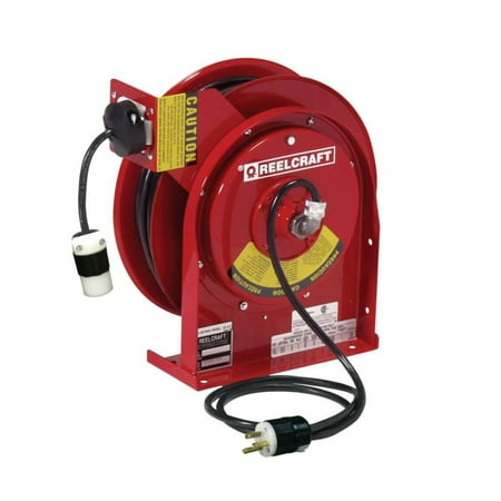 Reelcraft 45' Single Receptacle Power Cord Reel With Twist Lock Connector Steel