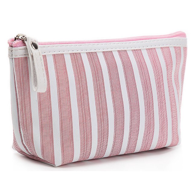 Cosmetic Bag Fashion Creative Stripe Portable Makeup Pouch Toiletry Pouch