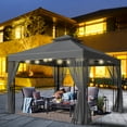 thumbnail image 2 of INTER HUT 10x10 Metal Patio Gazebo, Outdoor Gazebo Canopy Tent for Backyard with Mesh Privacy Curtains, 2 of 8
