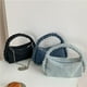 thumbnail image 2 of Xiao Hua Bolso de hombro tejido para mujer, bolso de mano y neceser, elegante bolso de playa de verano, 30 x 10 x 14 cm (azul claro)., 2 of 5