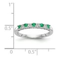 thumbnail image 7 of 14K White Gold Ring Band Wedding Emerald Round Green Diamond, 7 of 7