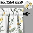 thumbnail image 3 of Boho Vintage Curtains 36 Inch - 3 Panel Farmhouse Wildflower Set with Rustic Floral Design, Rod Pocket Kitchen Window Drapes for Country Style, 3 of 4