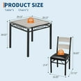 thumbnail image 3 of AOILE Dining Table Set for 2/4 with Upholstered Chairs & Corner Protectors, Small Space Kitchen Table, Rustic Gray/Brown, 3 of 7