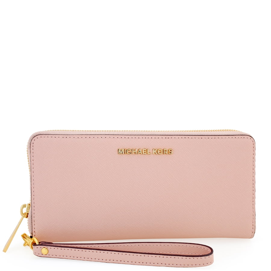 Michael Kors Jet Set Tavel Leather Continental Wallet - Soft Pink -  