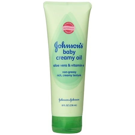 Johnson's Baby Creamy Oil - Aloe Vera & Vitamin E - 8 (Best Aloe Vera For Hair)