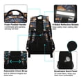 thumbnail image 4 of FORMRS Unisex Backpack Elementary School Travel Bookbag with Reflective Stripes, Art Geometric Pattern, 4 of 7