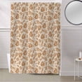 thumbnail image 5 of Fabric Shower Curtain, Vintage Brown Floral Plants Pattern Bathroom Curtain with 12 Hooks Waterproof No Bad Odor Machine Washable Bath Curtains for Bathroom, Spa Room, 36"x72", 5 of 6