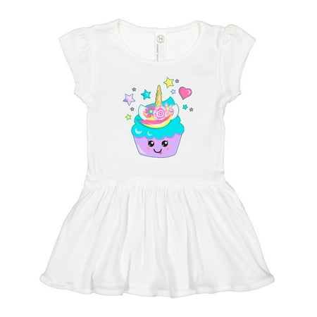 

Inktastic Unicorn Cupcake with Flowers Gift Toddler Girl Dress