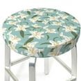 thumbnail image 3 of KLL Lilies Flowers Round Bar Chair Cushion Cover 14 inch ,Bar Stool Protector with Elastic, Soft Washable, 3 of 6