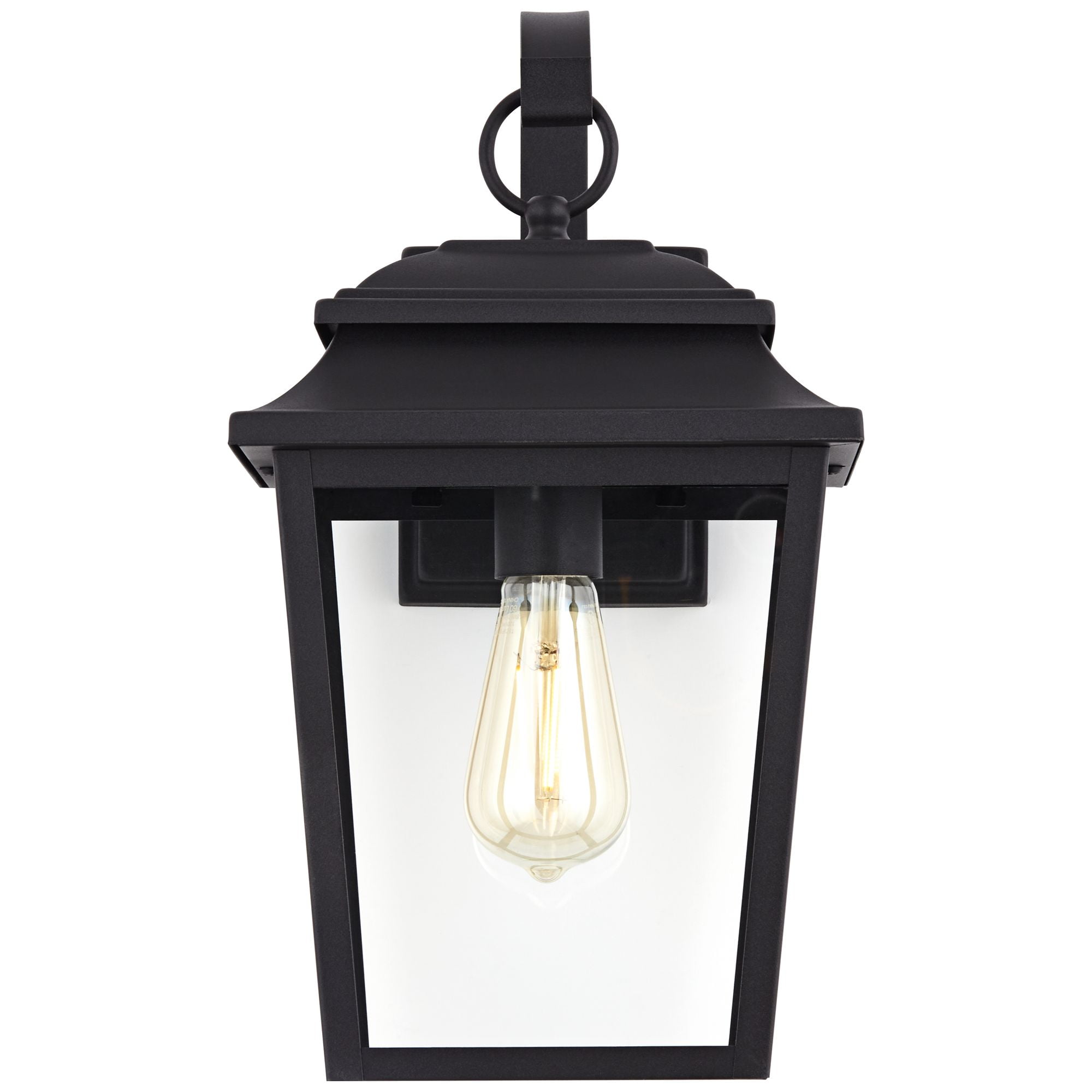 John Timberland Bellis Verde Rustic Outdoor Wall Light Fixture Texturized Black 15 1/4" Clear Glass for Post Exterior Barn Deck House Porch Yard Home
