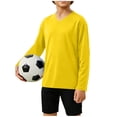 thumbnail image 4 of Jalioing Boys Long Sleeve Athletic Shirts Solid Color Breathable Quick Dry Sport T Shirt Big Boys Lightweight Activewear, 4 of 8