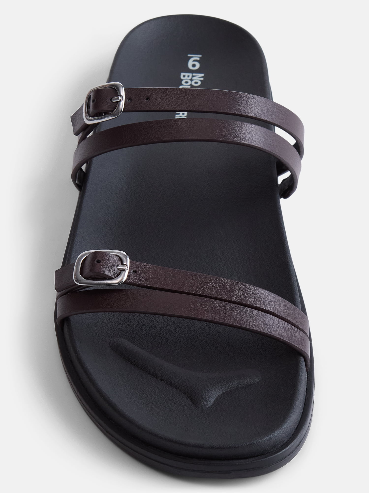 No Boundaries Women's Double Strap Footbed Sandals