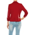 thumbnail image 3 of Moa Collection Women's Fitted Solid Blazer with Button Closure and Ruched Sleeves, 3 of 6