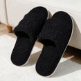 thumbnail image 2 of Risckoth Women's Fuzzy Slippers Open Toe Round Head Plush Fleece Indoor Slide Shoes, 2 of 5