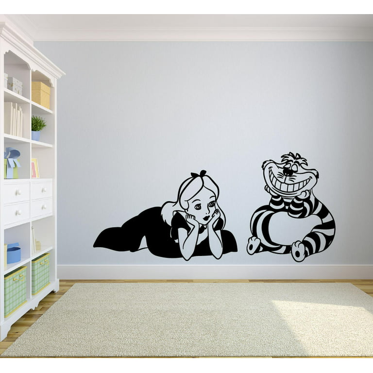 Alice in Wonderland Quote Wall Vinyl Decals Cheshire Cat Bedroom