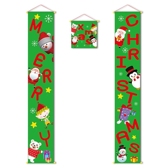 Toystoory 2 piezas de pancartas colgantes de Feliz Navidad, carteles de bienvenida para el porche, vacaciones en casa, decoración de cumpleaños de Año Kits de decoración para fiestas Verde Toystoory HA010416-02B