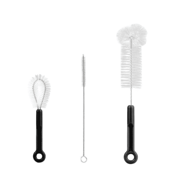 Naisfei 3-Pack Bottle Cleaning Brush Set - Long Water Bottle Brush, Straw Cleaner & Lid Brush for Baby Bottles, Travel Mugs, Wine Decanter, Narrow Spaces, Pipes & More