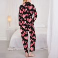 thumbnail image 3 of Bingfone Womens Pajama Sets Hearts Print,Long Sleeve Loungewear Pajamas Set-X-Large, 3 of 8