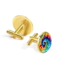 thumbnail image 3 of Tie Dye Men's Cufflinks for Formal Wear | Made of Stainless Steel | Ideal for Business Meetings, 3 of 6