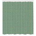 thumbnail image 3 of Geometric Shower Curtain, Herringbone Pattern with Angled Stripes and Rhombuses Triangles, Fabric Bathroom Set with Hooks, 69W X 84L Inches Extra Long, Vermilion Fern Green Beige, by Ambesonne, 3 of 3
