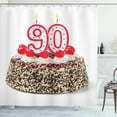 thumbnail image 1 of Ambesonne Party Shower Curtain, Tasty Cherries Candles, 69"Wx84"L, Red Brown White, 1 of 3