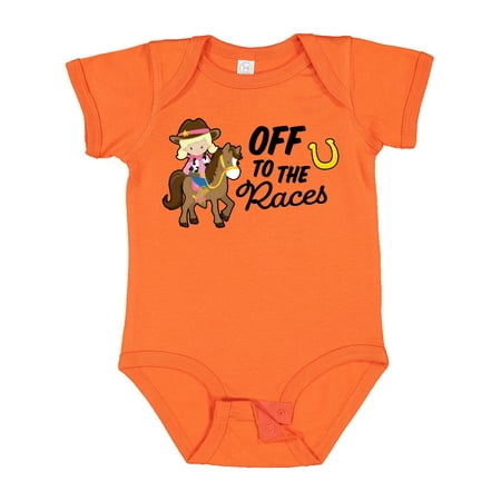 

Inktastic Off to the Races with Cowgirl on Horse Gift Baby Girl Bodysuit