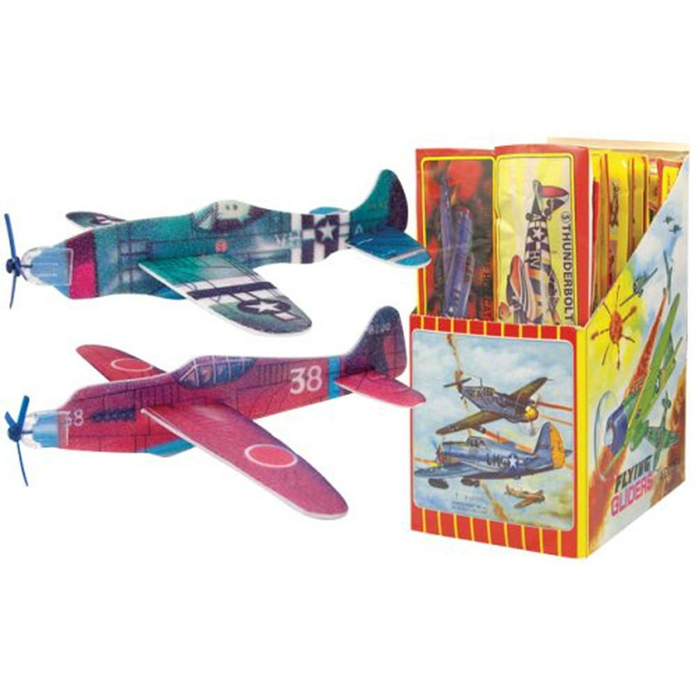 FOAM WWII ASSORTED GLIDERS (BOX of 12 different planes 48 in total