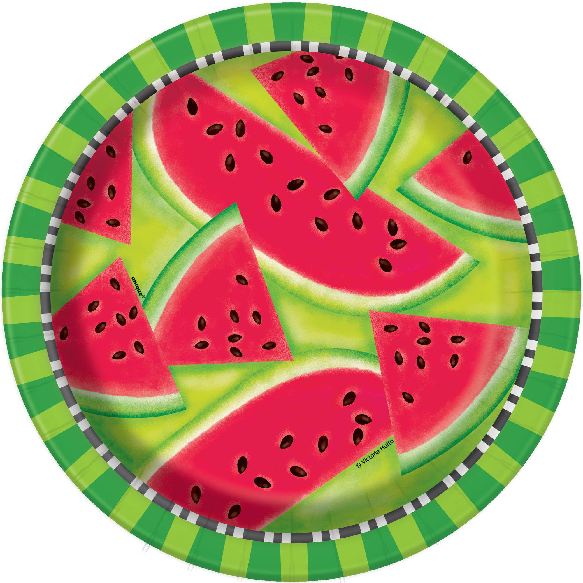 Strong Paper Bowl Watermelon Design Eco-Friendly Perfect For Summer Garden Party 
