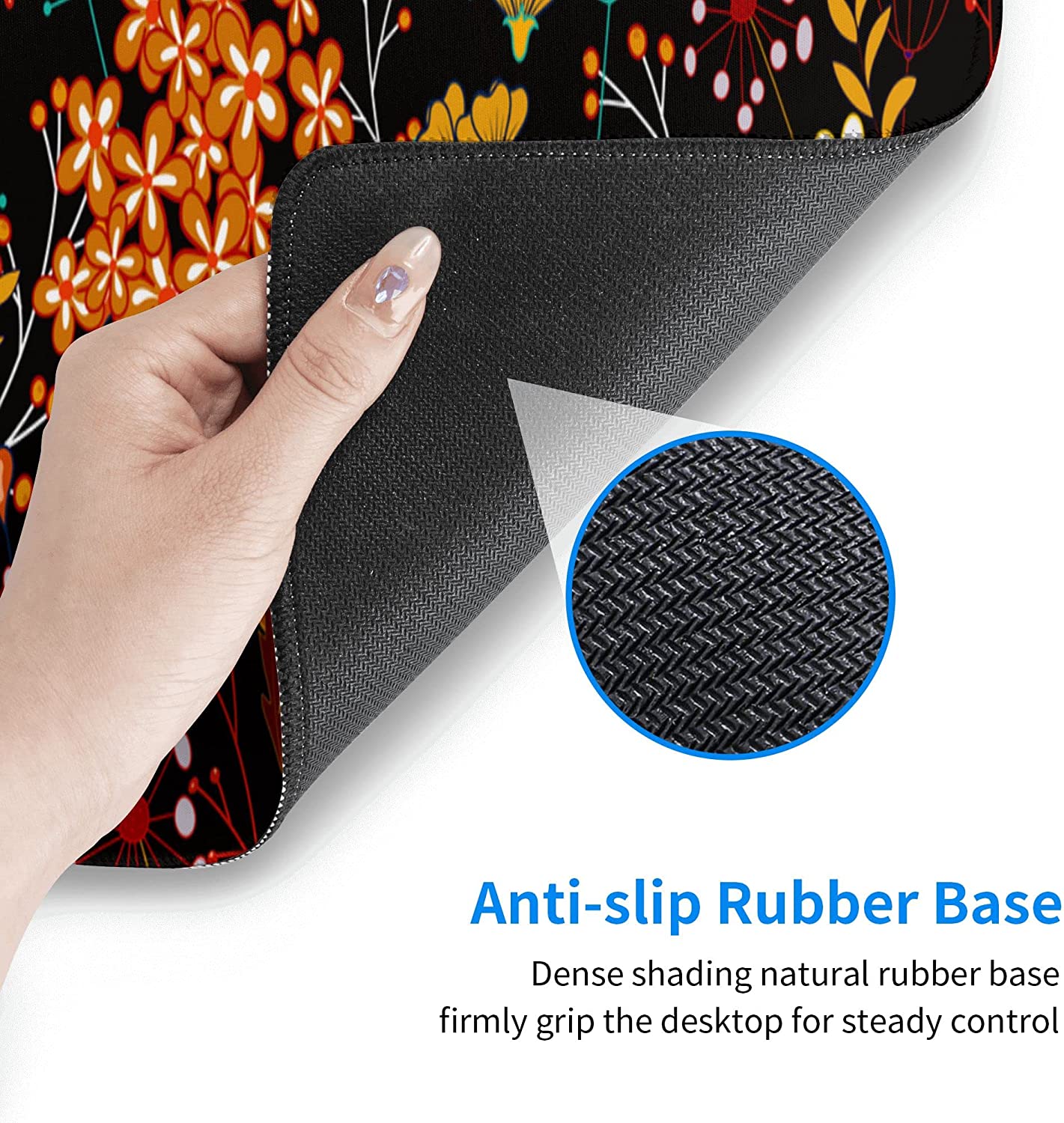 Extended Gaming Mouse Pad (31.5x12 in), Large Stable Rubber Base Mousepad with Stitched Edges, Keyboard Mouse Mat Desk Pad for Work, Game, Office, Home - Beautiful Floral